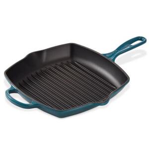 Сковорода-гриль чугунная Le Creuset, 26 см, серо-голубая