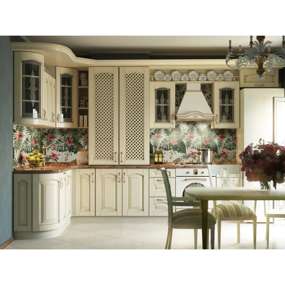 GRACE Стеновая панель ПВХ Магнолия с цветочным принтом для кухни 89380916 STLM-1452064 - Вид №4