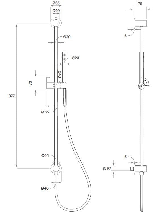 Настенная душевая колонка из нержавеющей стали с ручным душем COCOON Piet Boon ARCH-00015997 - Вид №3