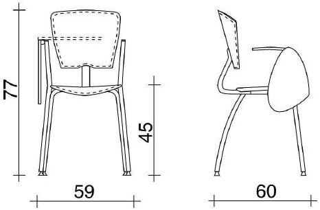 TALIN Стул для конференций штабелируемый из фанеры с подлокотниками с клапаном Vekta sun-id-1418551 - Вид №2