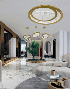 Светодиодный потолочный светильник из нержавеющей стали и стекла