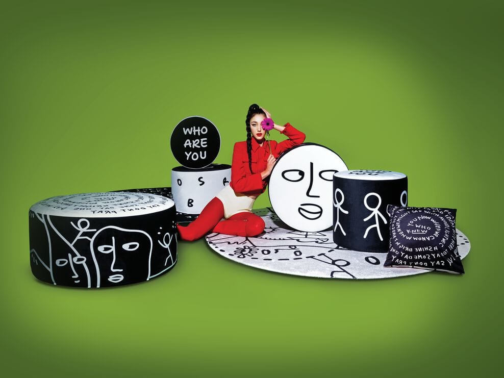 Ткань круглый ковер Qeeboo Linescapes ARCH-00006455 - Вид №1