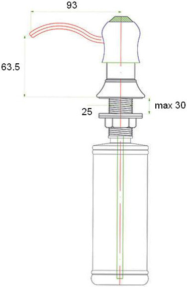 Встраиваемый дозатор ZorG Inox ZR-26 CR для жидкого мыла, хром - Вид №1