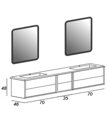 Мебель для ванной CEZARES BELLAGIO 175 Light Pink Stone - Вид №5
