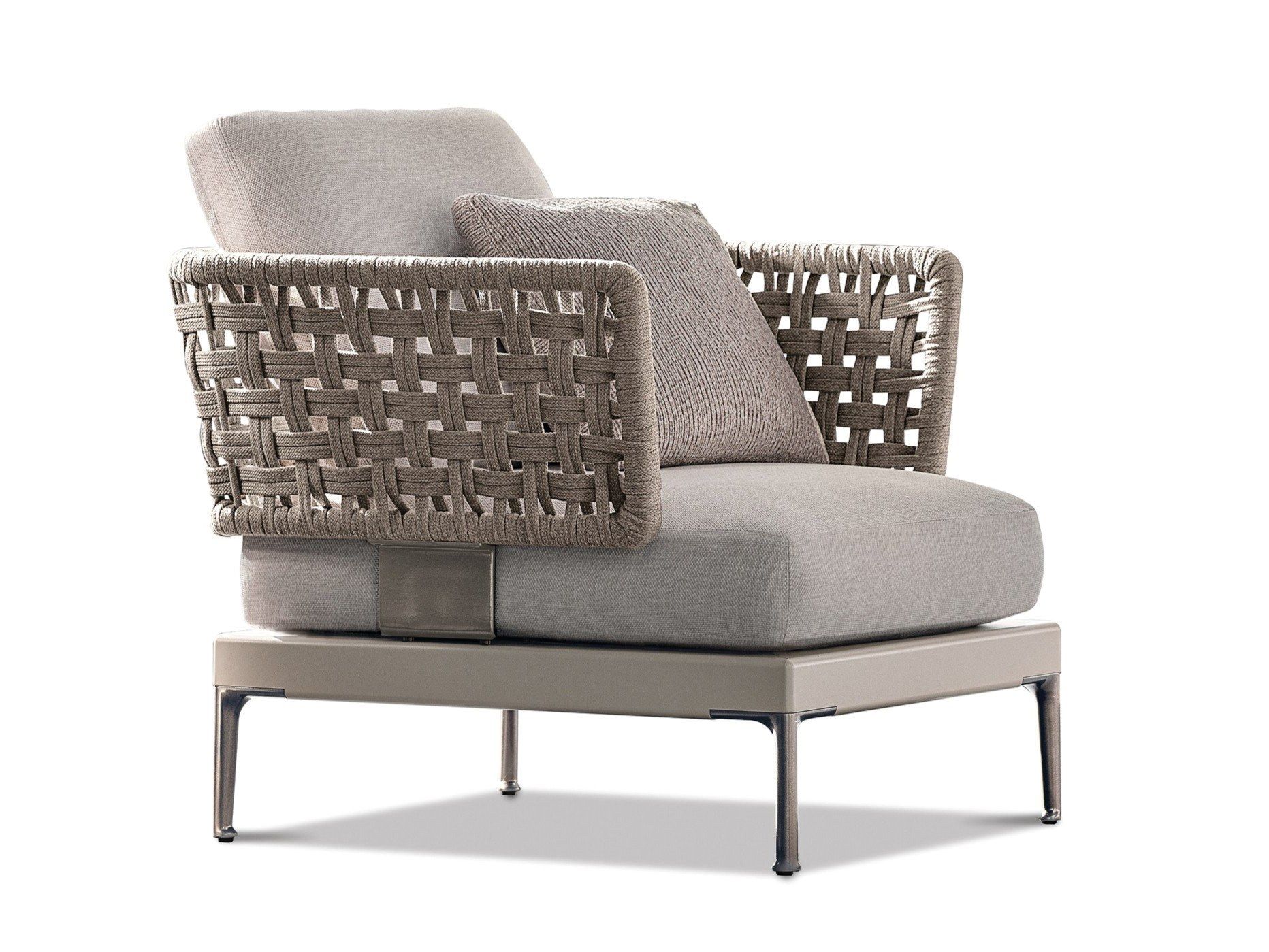 Ткань открытый стул с подлокотниками Minotti патио ARCH-00105283