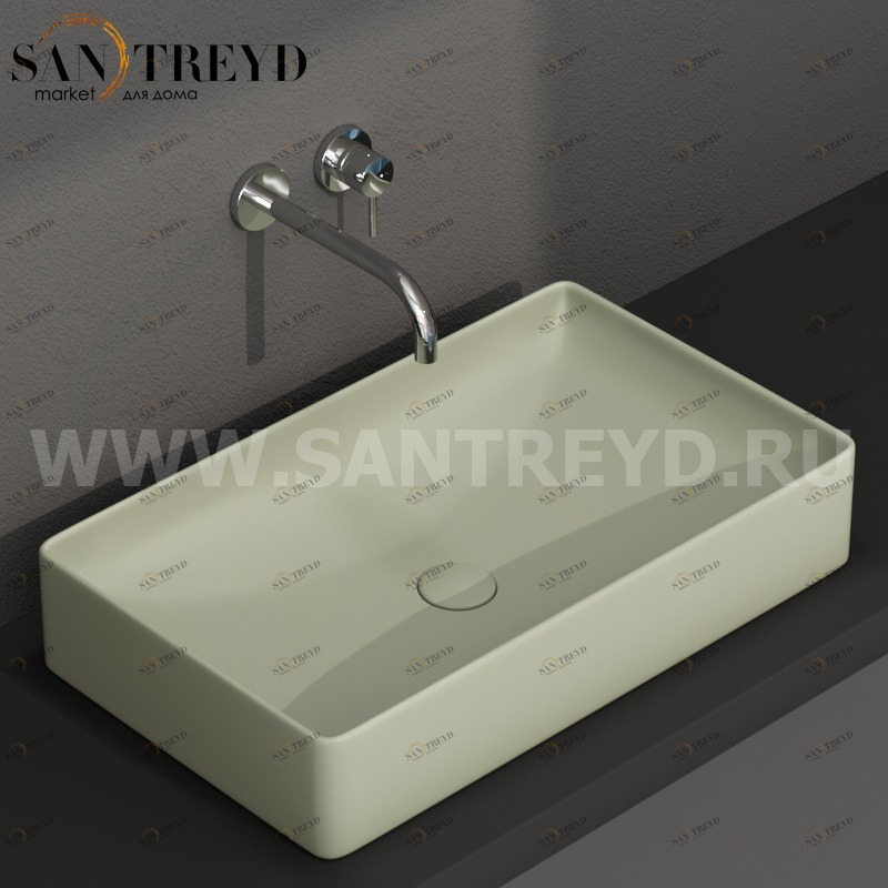 B6R63LI Накладная раковина на столешницу  прямоугольная Ceramica Globo T-EDGE