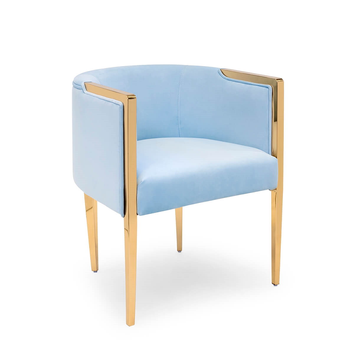 700417-B5 ABHIKA СТУЛ GARDA ROUND SKYBLUE/GOLD  - Вид №4