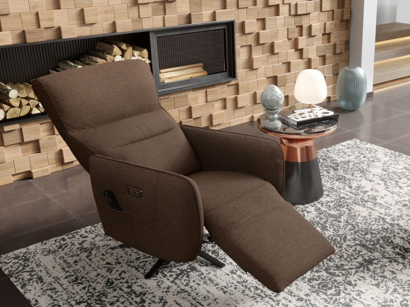 5-спицевое тканевое кресло с подлокотниками Sofanella Lucera ARCH-00117015 - Вид №2