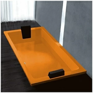 Ванна Gruppo treesse Quadra 181 V0710-SX-O оранжевая прямоугольная встроенная левая