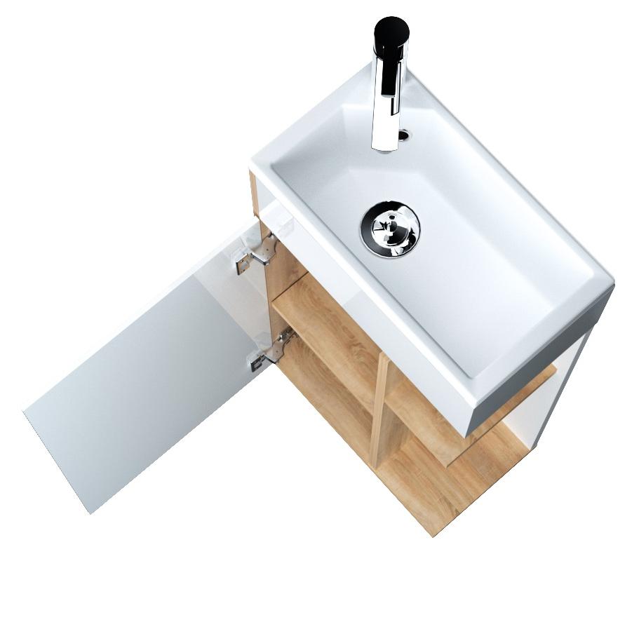 У85926 Тумба с раковиной Laura 40П 1д. Дуб Сонома 1 Marka Laura