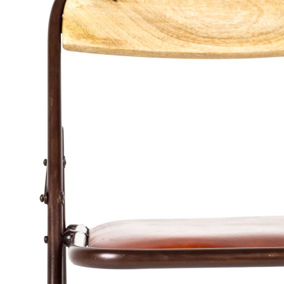 080217 Складной кожаный стул Francisco Segarra Kinem Santreyd  - Вид №2