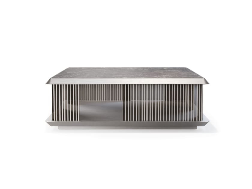 Квадратный журнальный столик из Мрамораflex® и стекла REFLEX Монолит ARCH-00118383