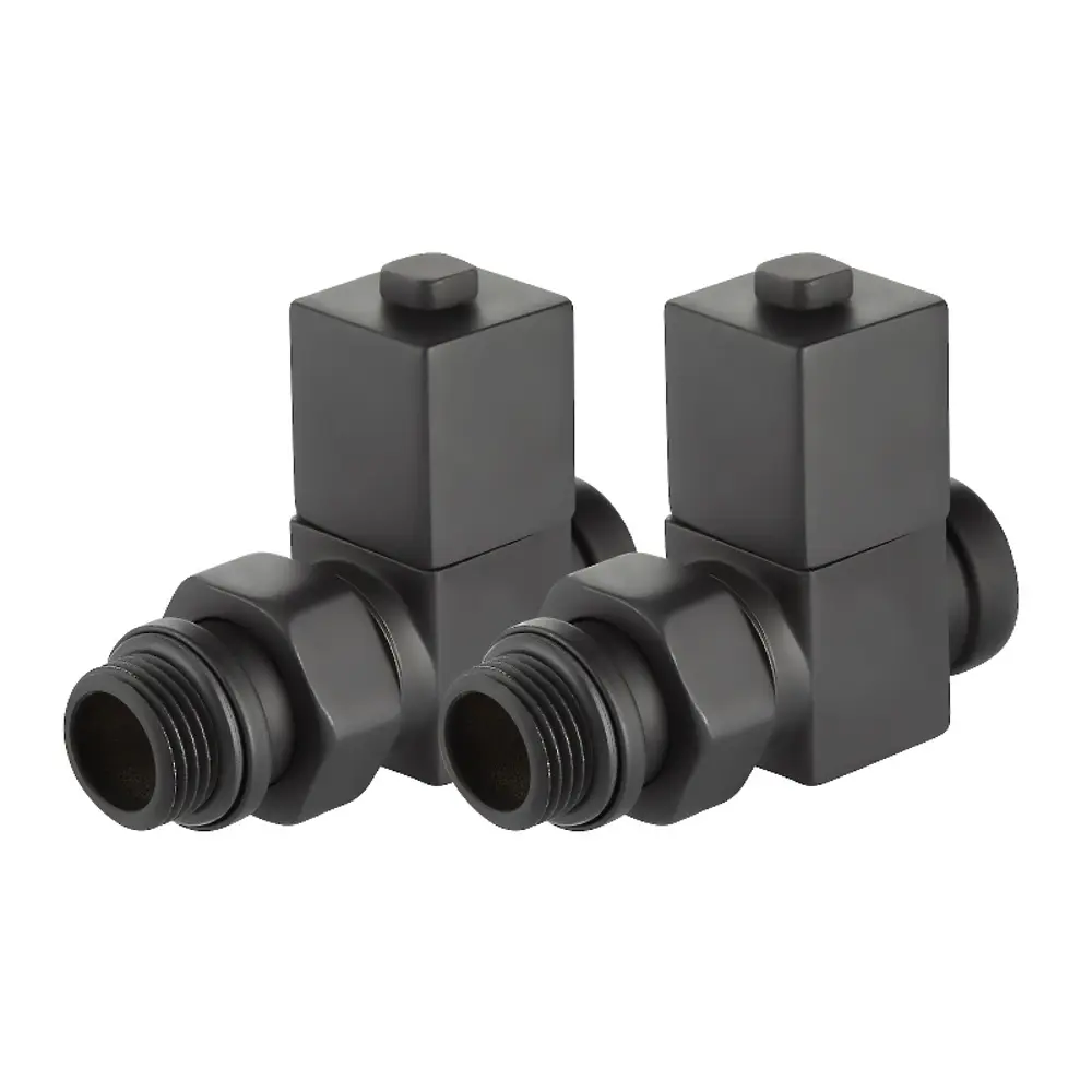 Набор вентилей для радиатора Royal Thermo Cube 1/2" прямой цвет черный 89353150 STLM-2003131  - Вид №3