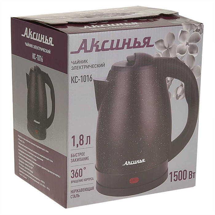 9050544 Электрочайник Аксинья КС-1016 черный STDN-0079300 - Вид №3