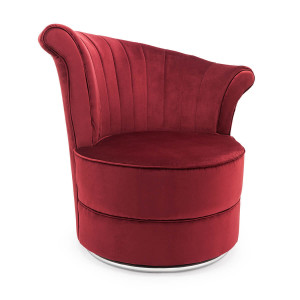700397-44 ABHIKA КРЕСЛО FANIT VELVET DARK RED