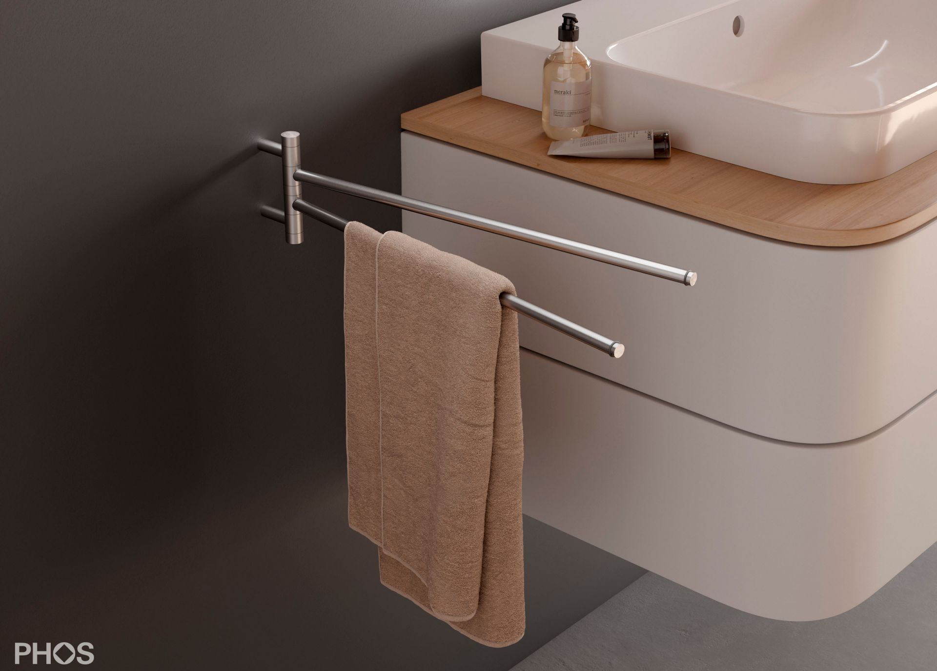 GHH2 Двойной поворотный полотенцесушитель PHOS  - Вид №1