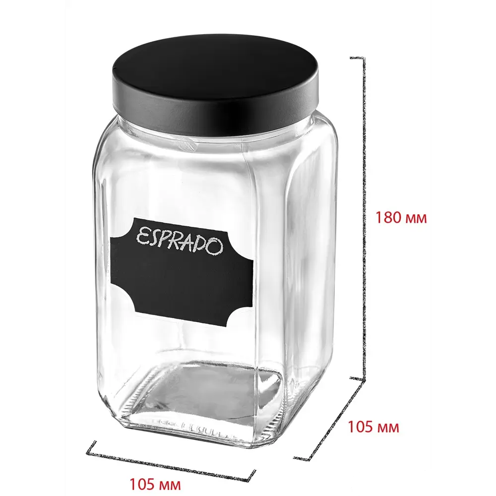 ESPRADO Стеклянная банка для сыпучих продуктов 1200 мл 85683679 STLM-0065224 - Вид №4