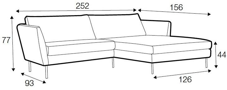 Sits 3-х местный бархатный диван с шезлонгом Betty sun-id-1492867 - Вид №4