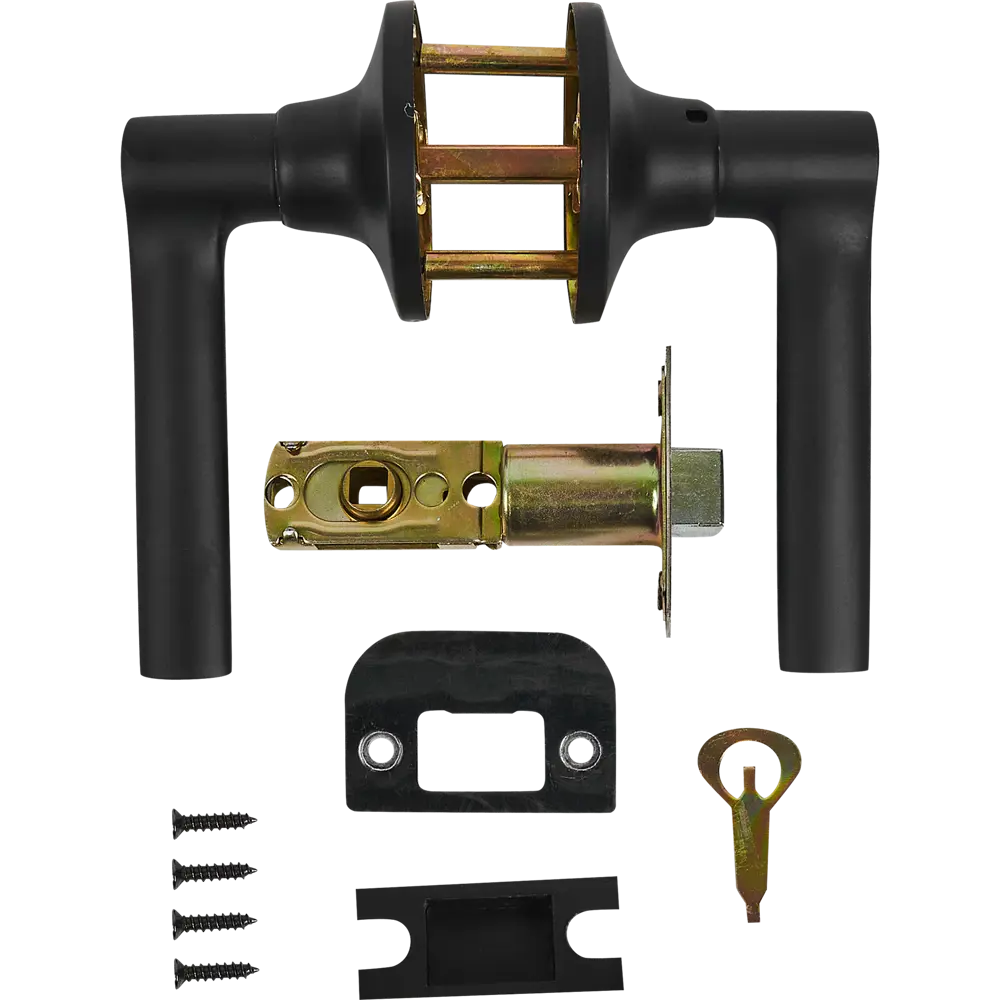 ARMEX Ручка-защелка с вертушком для межкомнатных дверей черный матовый 85088984 STLM-0058606 - Вид №1