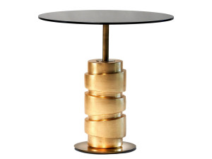 Высокий круглый стеклянный журнальный столик