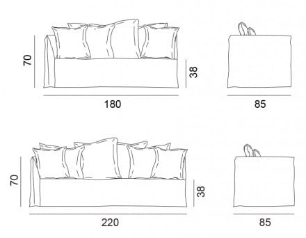 3-местный съемный тканевый диван Gervasoni Ghost ARCH-00137362 - Вид №7