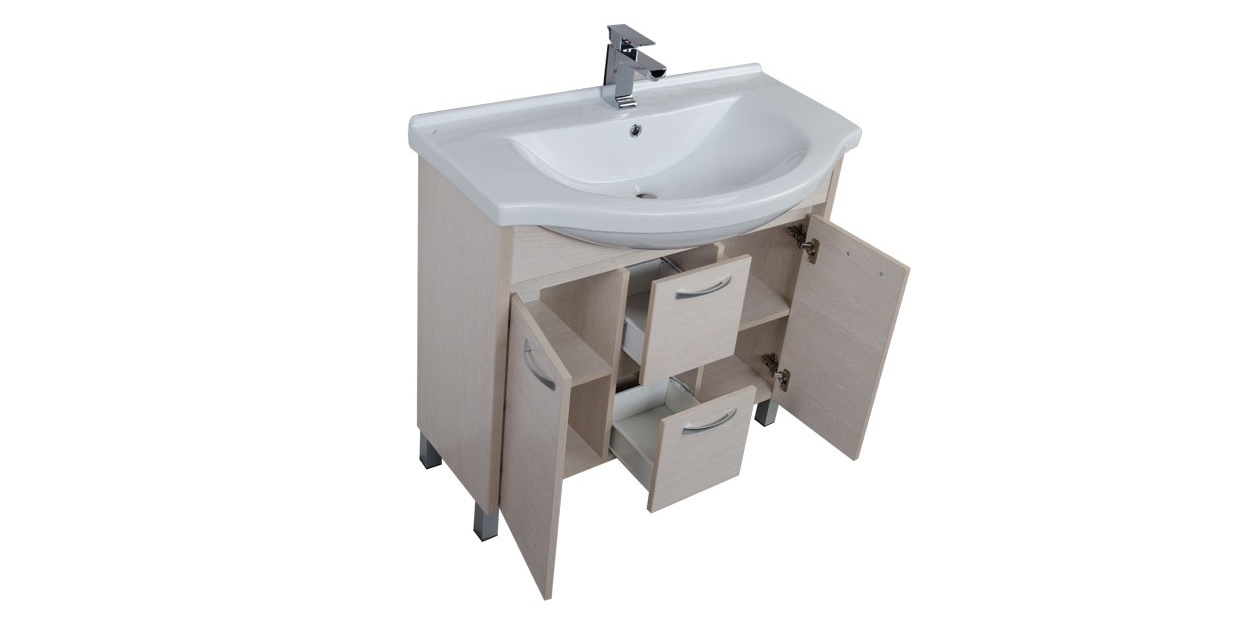 Комплект мебели Aquanet Донна 90 белый дуб (камерино) 00180004 - Вид №4