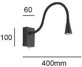Terzo Light Светодиодная лампа для чтения прямого света из стали Koko V41575 - Вид №2