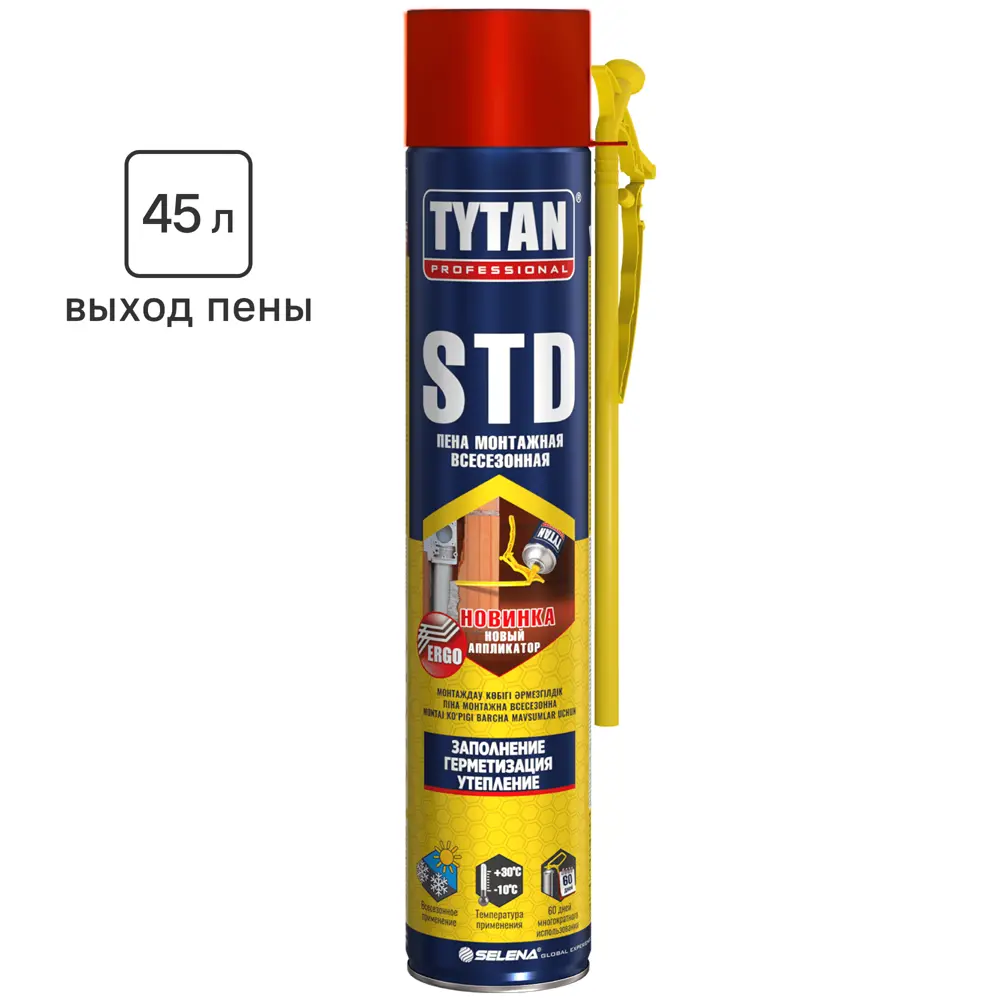 Tytan Professional STD монтажная пена всесезонная с эргономичным аппликатором 750 мл 86236196 STLM-0067228