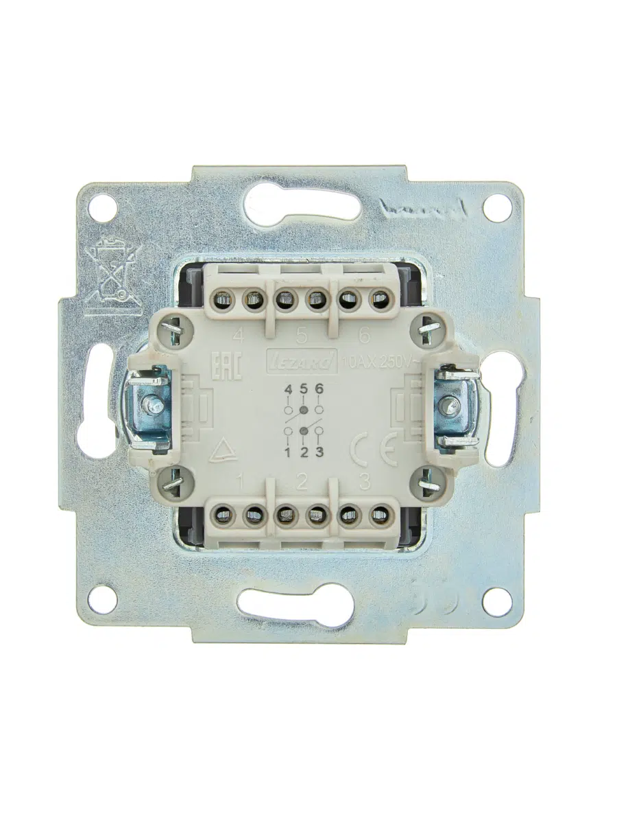 ASTI Выключатель проходной двойной белый механизм LEZARD 7081-0288-106 - Вид №2