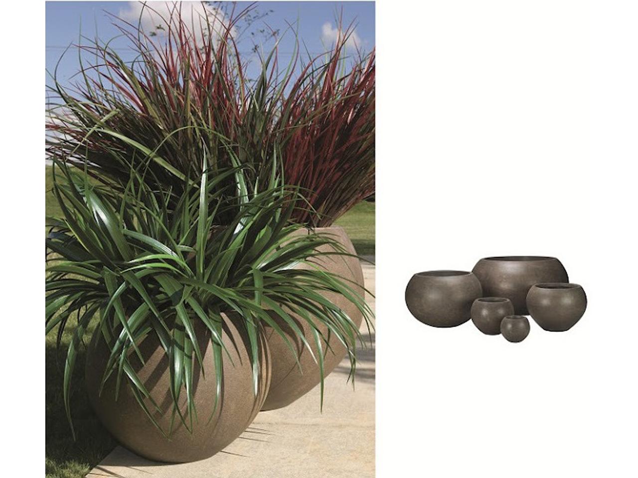 Уличный вазон круглый 40х32 см черный мрамор "Бирмингем" LE-VILLAGE СОВРЕМЕННЫЙ 081682 Черный  - Вид №2