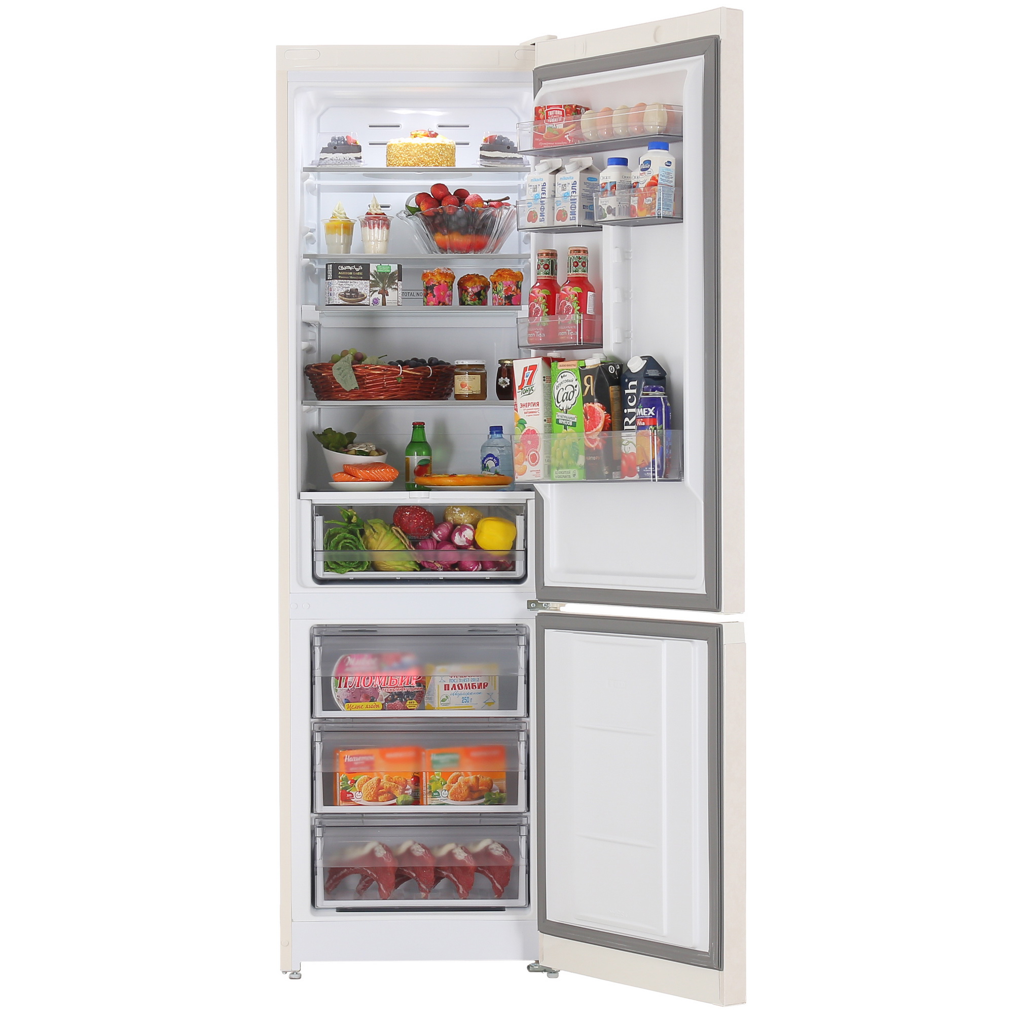 5450501 Холодильник с морозильником   Hotpoint HT 7201I AB O3 бежевый STDN-0095167 - Вид №5