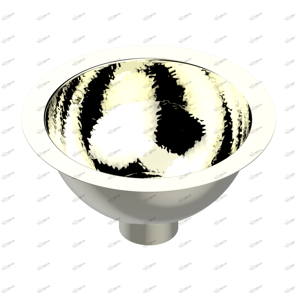 GB2-1/BOL Round hand basin, Ø 26,5 cm, with overflow with flat edge, to fix under, hammered metal finishing Thg-paris Металлические раковины THG Никель GB2-1/BOL CAT.B