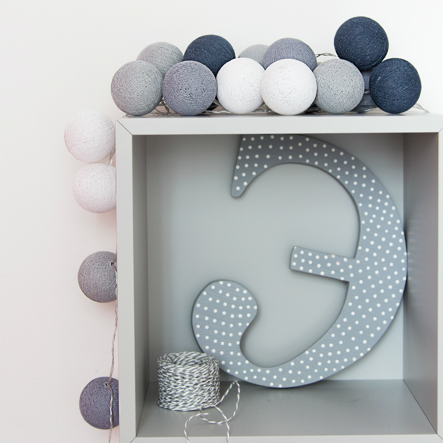 Гирлянад из хлопковых шариков от батареек на 20 лампочек, блюиш грей Lares&Penates 1720GB - Вид №2