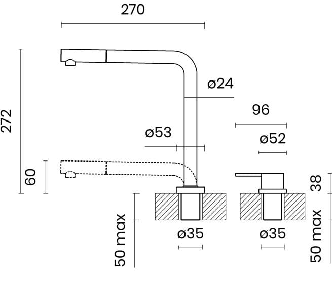 Кухонный смеситель из нержавеющей стали TASCA ORION ARCH-00050164 - Вид №2