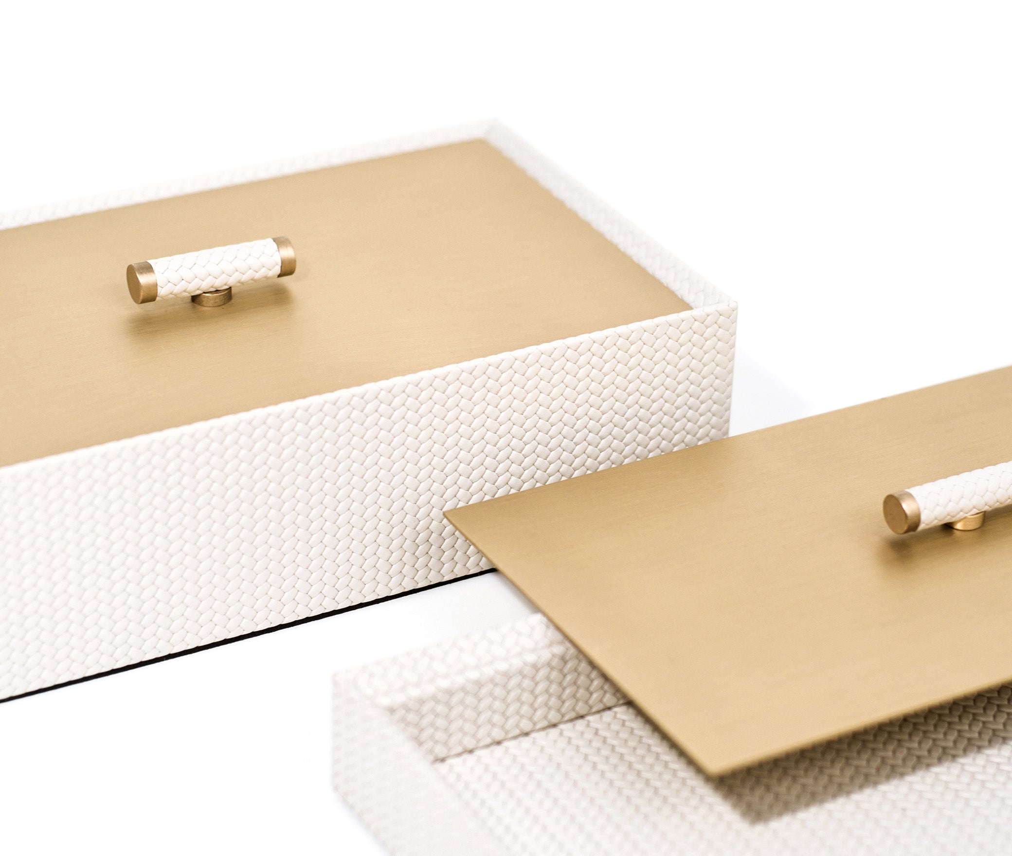 Iside Box - 17,6X17,6XH4,5 см / металл-хром/тканая кожа_кофе Pinetti 00.1242.061.015 - Вид №3