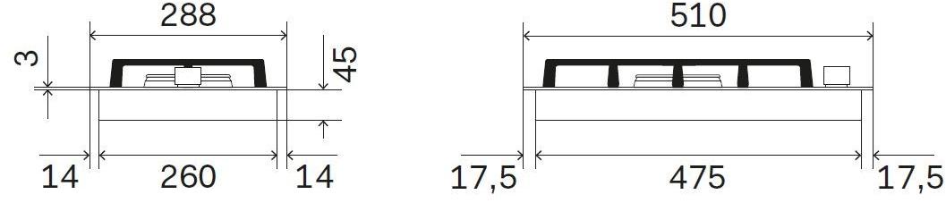 Ilve Газовая встраиваемая плита из нержавеющей стали Pro line Hcl30ck Santreyd  - Вид №1