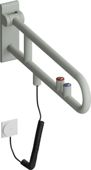 801.50B725 Складная опорная рейка, электронная версия, смыв/функциональная кнопка HEWI Edition matt | Polyamid  - Вид №1