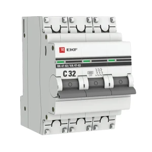 Автоматический выключатель EKF PROxima ВА47-63 3P C32 А 6 кА 82421322 STLM-2077827