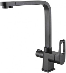Смеситель ZorG Clean Water ZR 334 YF ЧЕРНЫЙ МЕТАЛЛИК для кухонной мойки, черный металлик