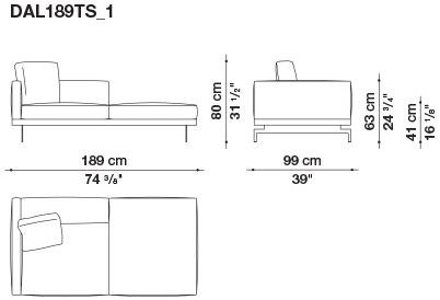 B&B Italia 3-х местный тканевый диван с шезлонгом Dock sun-id-1355318 - Вид №161