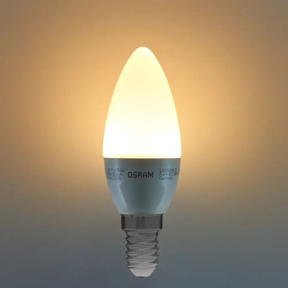 Лампа светодиодная Osram диммируемая E14 5 Вт8/27 свеча 470 Лм STLM-2105753 - Вид №3