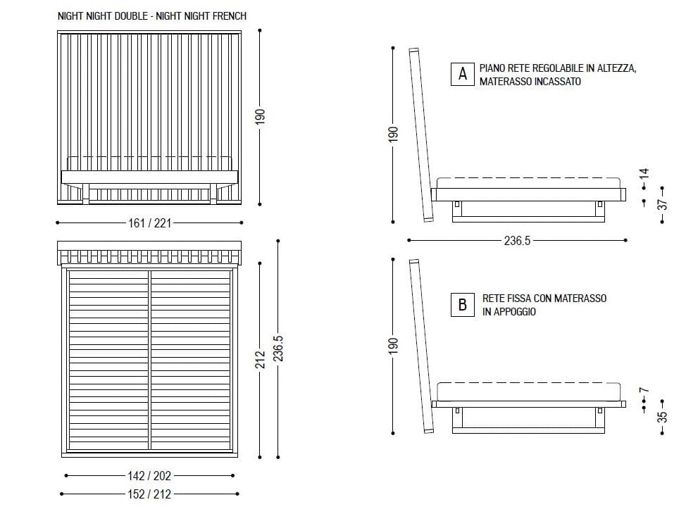 Двуспальная кровать из массива дерева с высоким изголовьем Riva 1920 Night-night ARCH-00042520 - Вид №2