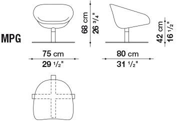 B&B Italia Поворотное кожаное кресло Mart sun-id-1483097 - Вид №7