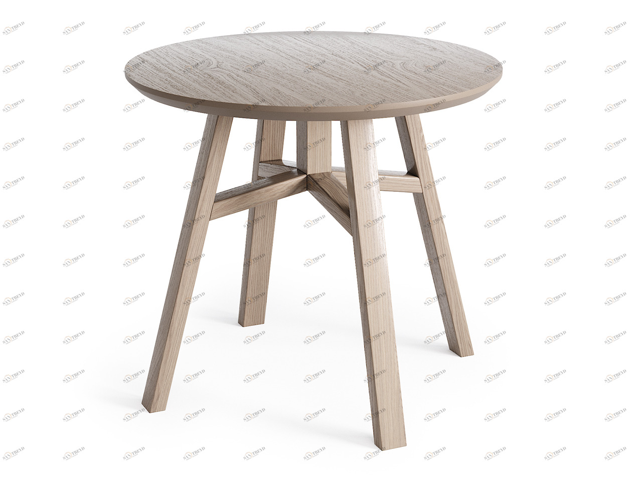 Приставной столик круглый осветленный дуб, бежевый 55 см Mack THE IDEA  210077 Бежевый 