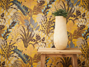 Виниловые обои с цветочным рисунком