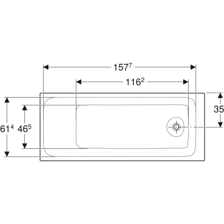 554.121.01.1 Прямоугольная ванна Geberit Tawa, тонкое исполнение, с ножками Geberit  - Вид №9