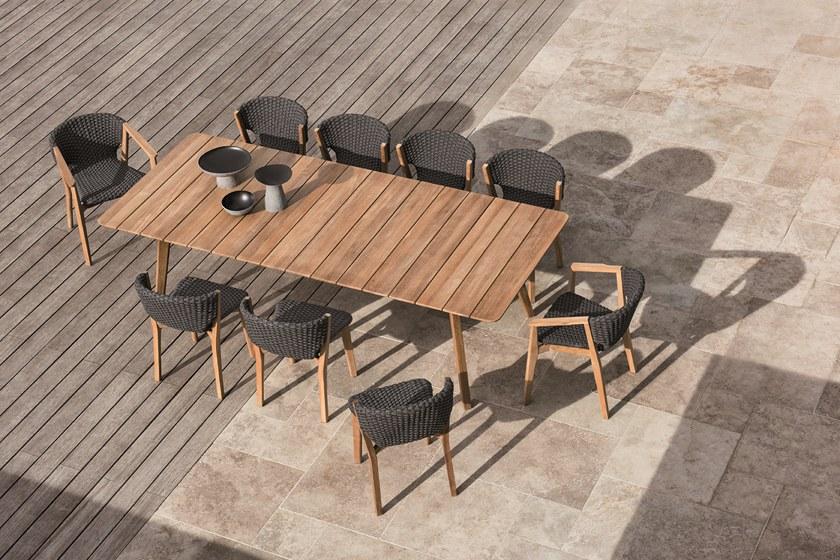 Ethimo Прямоугольный деревянный садовый стол Knit sun-id-1364840 - Вид №2