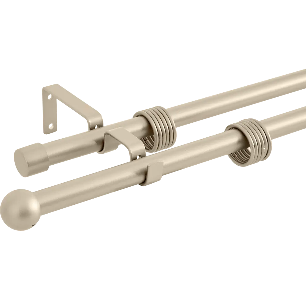 Карниз двухрядный раздвижной d19/16 мм шар 160-320 см цвет сталь ORBIS STLM-2202377