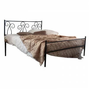 Кованая двуспальная кровать 160х200 с одной спинкой черная "Лацио" FRANCESCO ROSSI ЛАЦИО 134646 Черный
