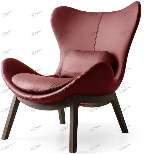 Calligaris Кожаное кресло с высокой спинкой Lazy Cs3373